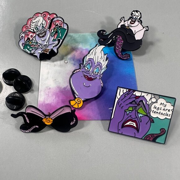 Ursula Villain Lapel Pin Little Mermaid Ariel Princess Brooch Jewelry Badge Pin - Picture 4 of 7